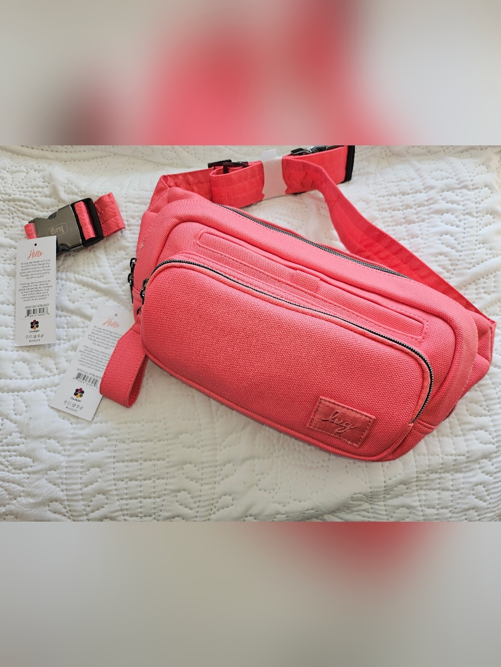 NWT Lug Hitch Sling Bag And Extender In Watermelon Icepop. Sold-out Color